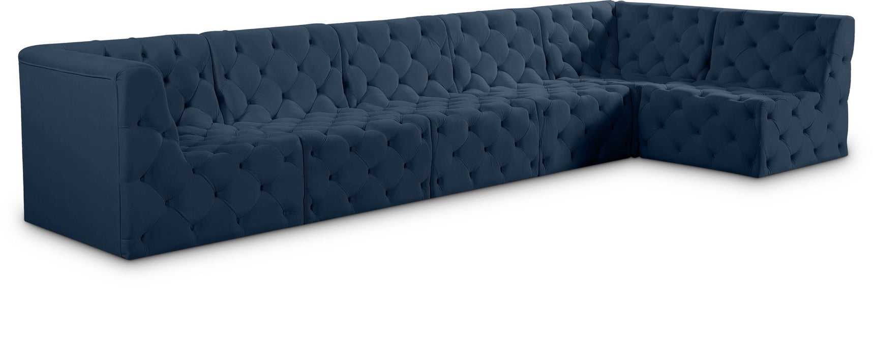 Seccional modular tapizado de terciopelo Tuft de 157" de 6 piezas