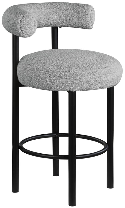 Bordeaux Boucle Fabric Upholstered Stool
