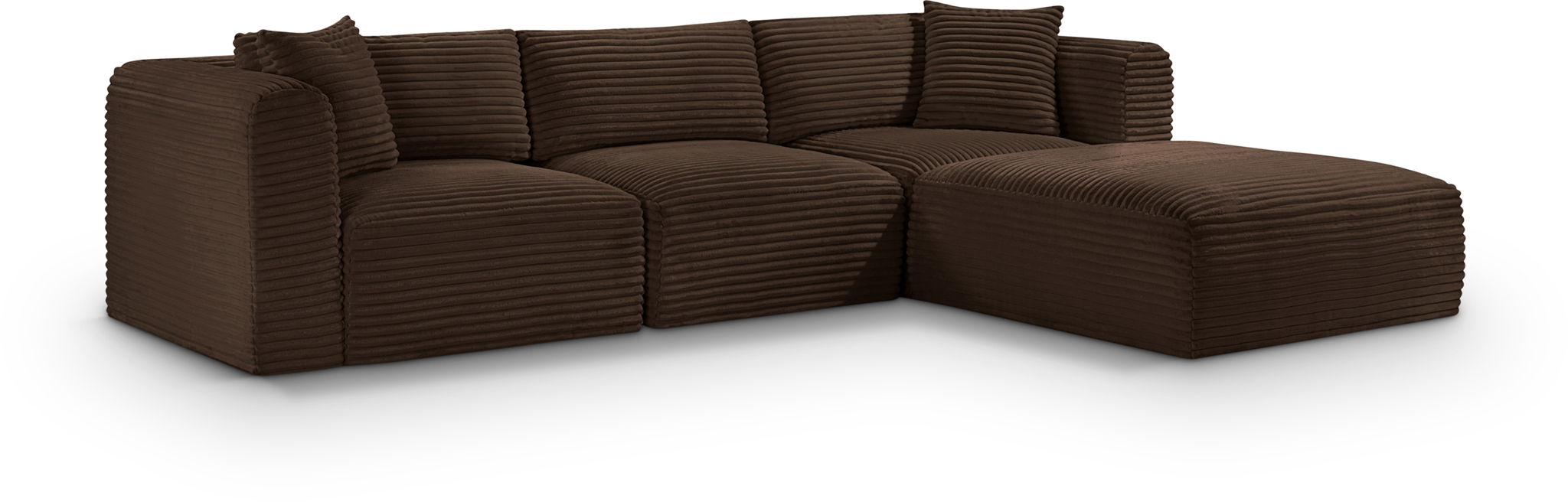 Shaggy 109" Corduroy Performance Fabric Upholstered Modular Sectional