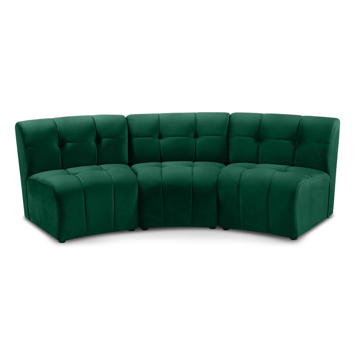 Limitless 94" Velvet Upholstered 3pc. Modular Sectional