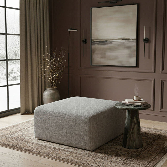 Arc Boucle Fabric Upholstered Modular Ottoman