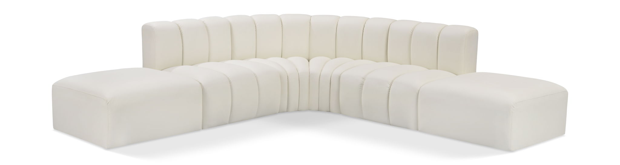 Arc 146" Vegan Leather Upholstered 6pc. Modular Sectional