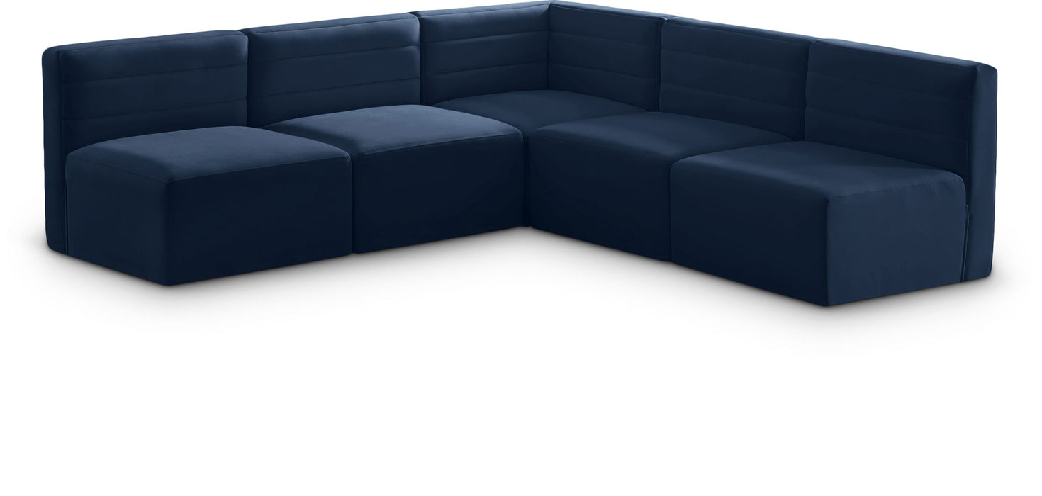Quincy 94" Velvet Upholstered Comfort 5pc. Modular Sectional