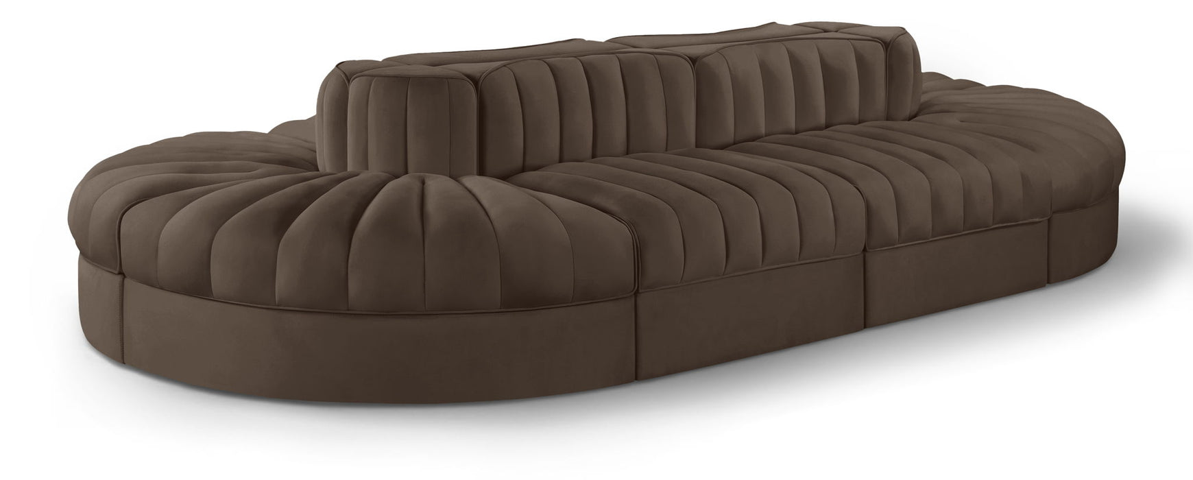 Rummi 156" Velvet Performance Fabric Upholstered 8pc. Modular Sectional