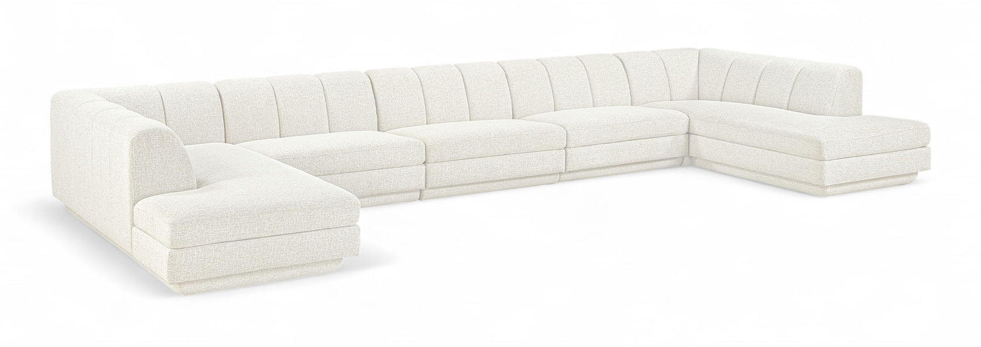 Modari 195" Fabric Upholstered 5pc. Modular Sectional