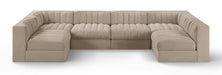 Rummi 126" Velvet Performance Fabric Upholstered 6pc. Modular Sectional