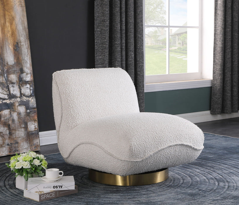 Geneva Boucle Fabric Upholstered Swivel Accent Chair