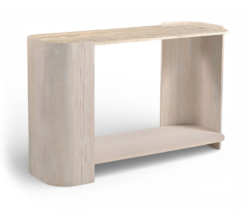 Calabria Genuine Marble And Oak Wood Console Table