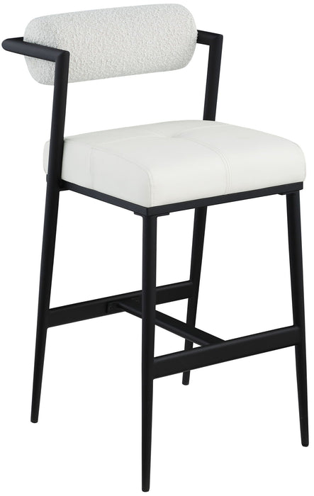 Stryker Boucle Fabric And Vegan Leather Upholstered Bar / Counter Stools
