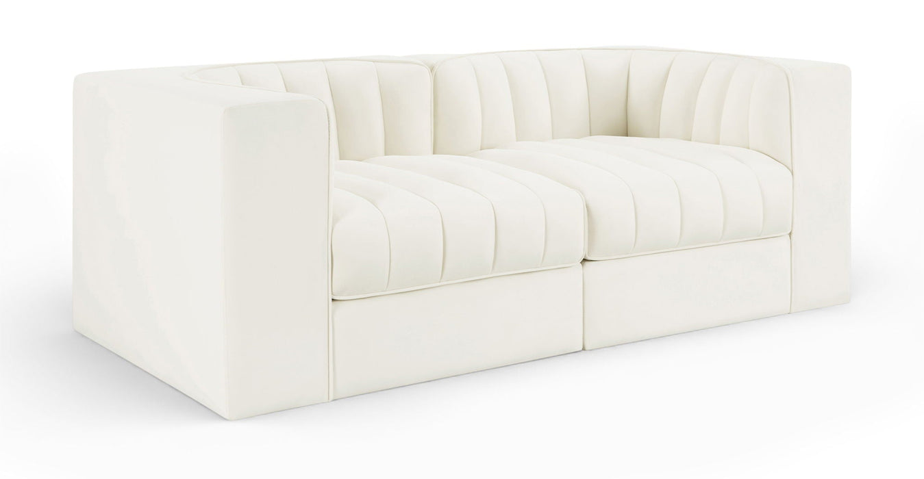 Rummi 68" Velvet Performance Fabric Upholstered 2pc. Modular Sofa