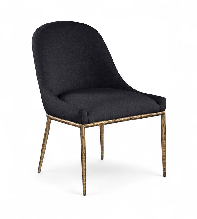 Ferro Linen Textured Performance Fabric Upholstered Dining Side Chair