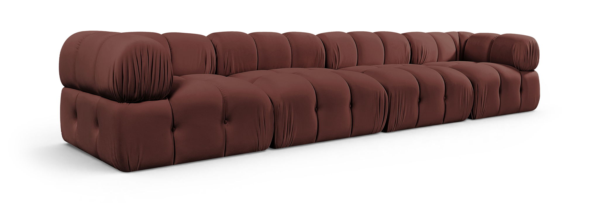 Orin 148" Velvet Performance Fabric Upholstered 4 Pc. Modular Sofa