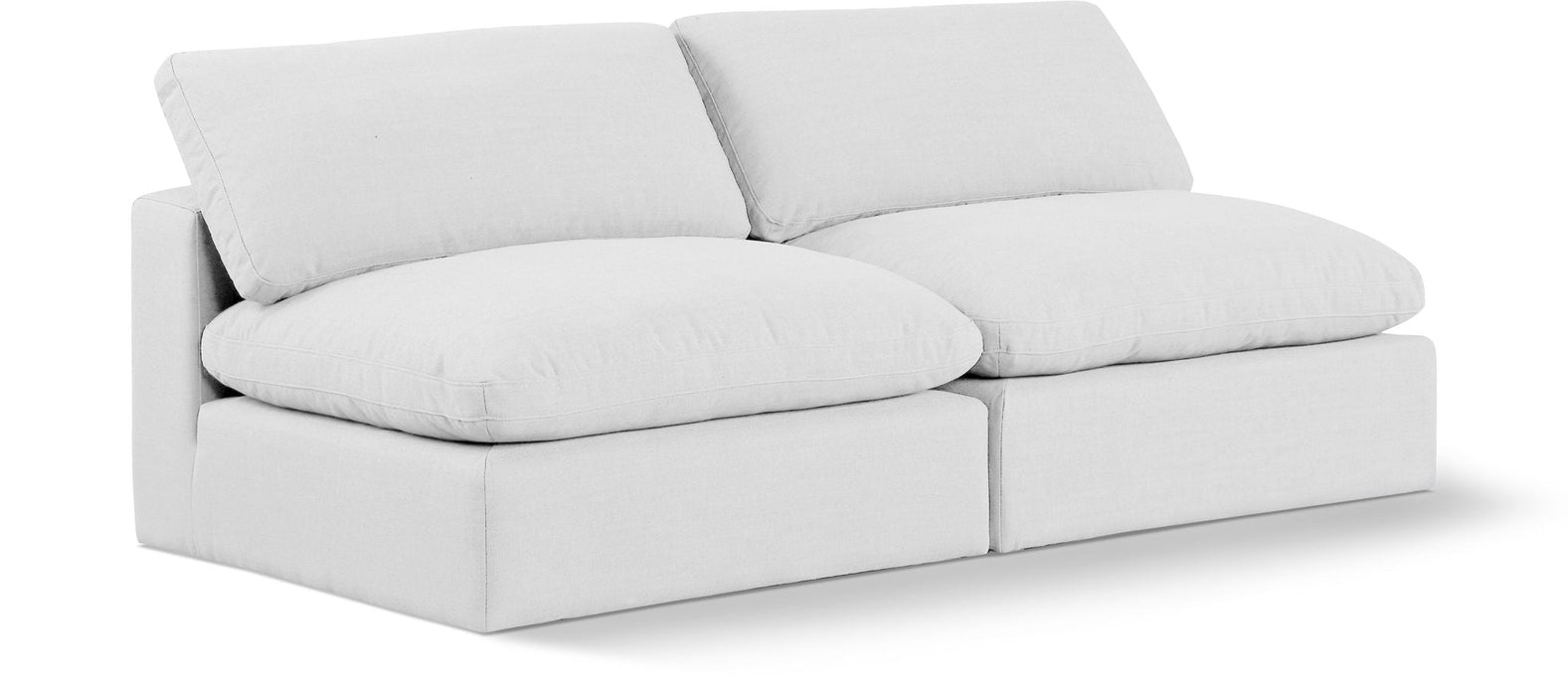 Comfy 78" Linen Textured Fabric Upholstered 2pc. Armless Modular Loveseat