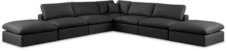 Comfy 157" Vegan Leather Upholstered 7pc. Modular Sectional