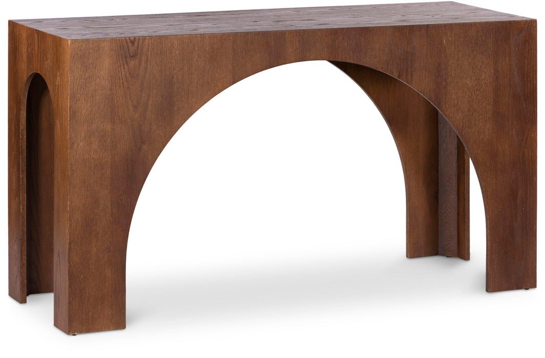 Arch Oak Wood Console Table