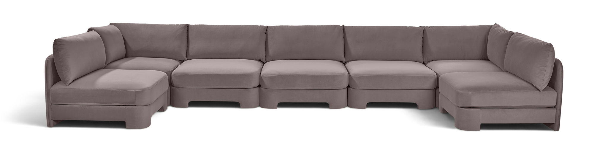 Seccional modular tapizado de terciopelo de alto rendimiento Hammond de 185" de 7 piezas
