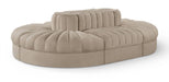 Rummi 97" Velvet Performance Fabric Upholstered 6pc. Modular Sectional