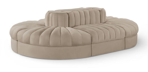 Rummi 97" Velvet Performance Fabric Upholstered 6pc. Modular Sectional