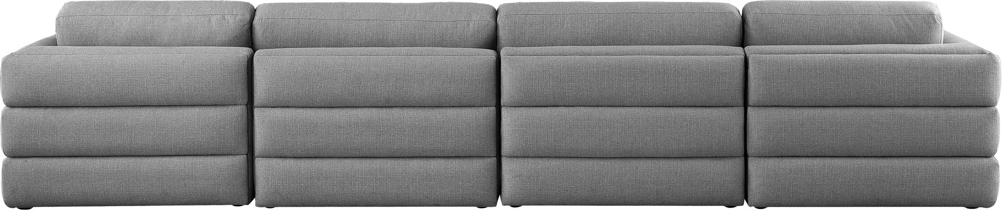 Beckham 152" Linen Textured Fabric Upholstered 4pc. Modular Sofa