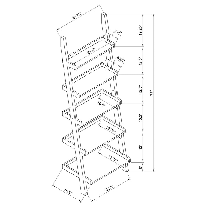 Colella 5-shelf Bookshelf