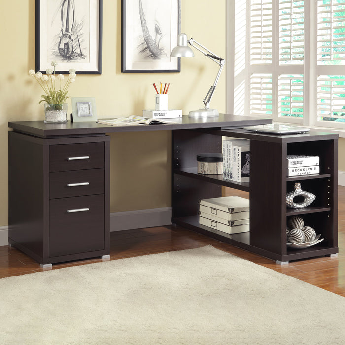 Yvette 60-inch 3-drawer L-Shape Computer Desk Grey Driftwood