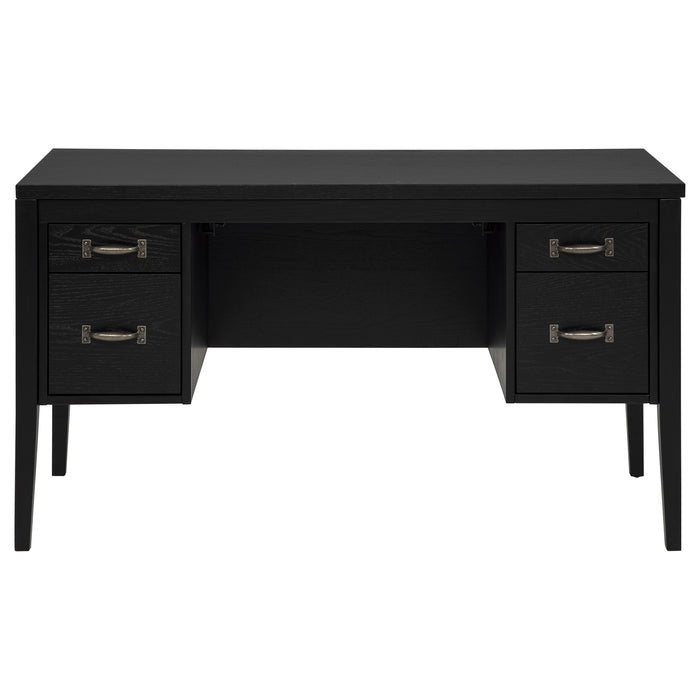 Graham 54-inch 4-drawer Double Pedestal Lift Top Computer Desk Black