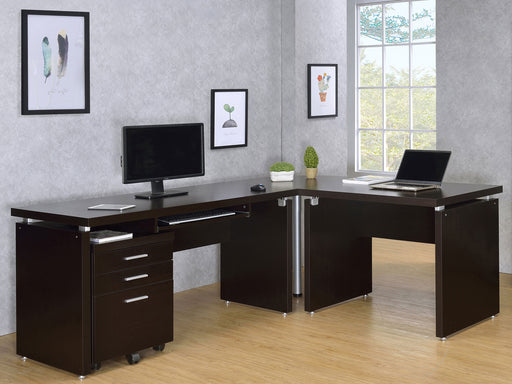 Skylar 3-drawer Home Office Mobile File Cabinet Cappuccino - Brown