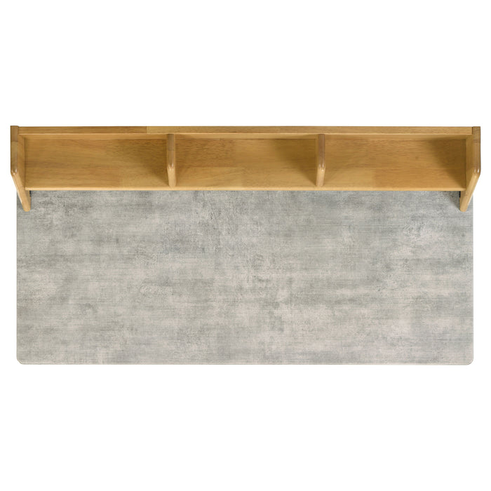 Besler 47-inch SmartTop Writing Desk with Shelf Cement and Natural