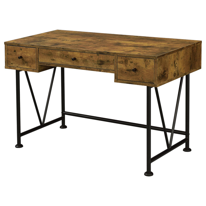 Analiese 2-piece Computer Desk Bookcase Set Rustic Nutmeg