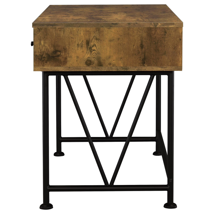 Analiese 2-piece Computer Desk Bookcase Set Rustic Nutmeg