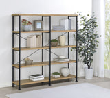 Analiese 63-inch 4-shelf Double Bookshelf Mango