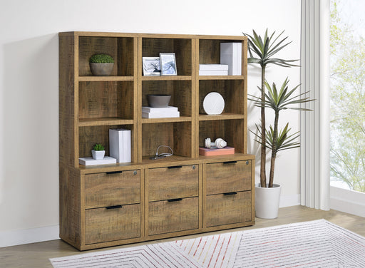 Westpark 3-shelf Bookcase USB and Lockable Drawer Mango - Brown