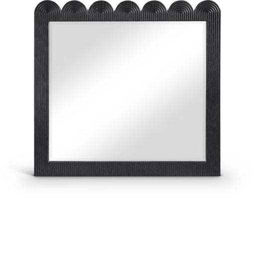 Scallop 36" W X 38" H Oak Veneer Mirror
