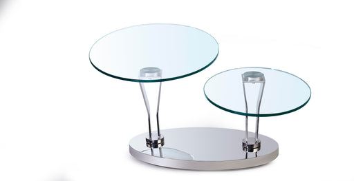 Contemporary Dual Glass Top Motion Cocktail Table 8045-CT