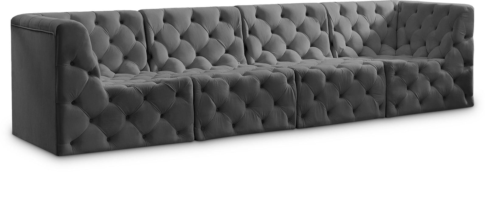 Tuft 128" Velvet Upholstered 4pc. Modular Sofa
