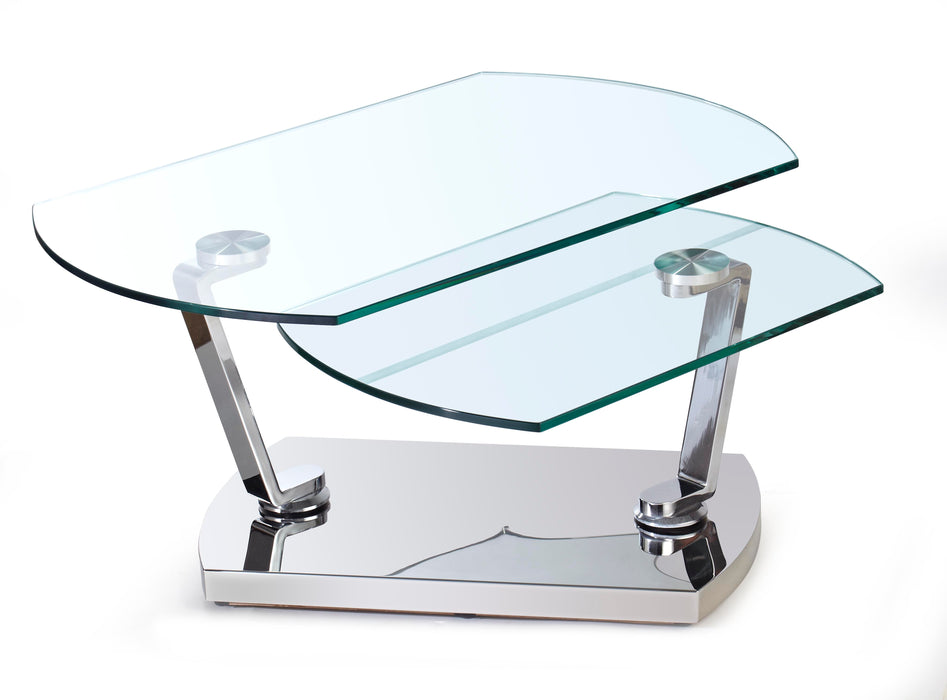 Contemporary Glass Top Motion Cocktail Table 8062-CT