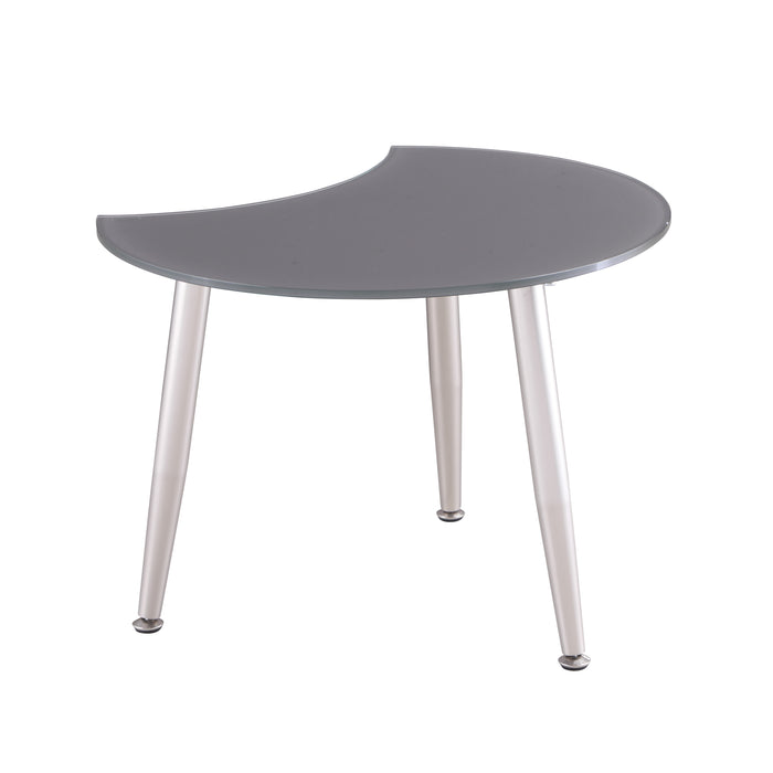 Contemporary Shaped-Top Glass Cocktail Table 8072-CT-GRY