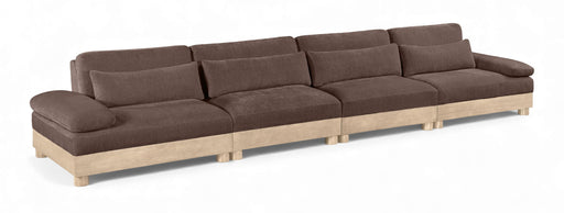 Turin 175.5" Chenille Fabric Upholstered 4pc. Modular Sofa