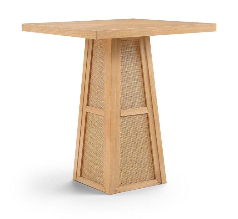 Fenwick 36.25" Cane, Oak Veneer And Solid Wood Bar Height Table