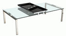 Contemporary 30"x 55" Glass Top Cocktail Table w/ Acrylic Motion Tray 8151-CT