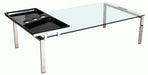 Contemporary 30"x 55" Glass Top Cocktail Table w/ Acrylic Motion Tray 8151-CT