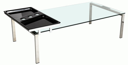 Contemporary 30"x 55" Glass Top Cocktail Table w/ Acrylic Motion Tray 8151-CT