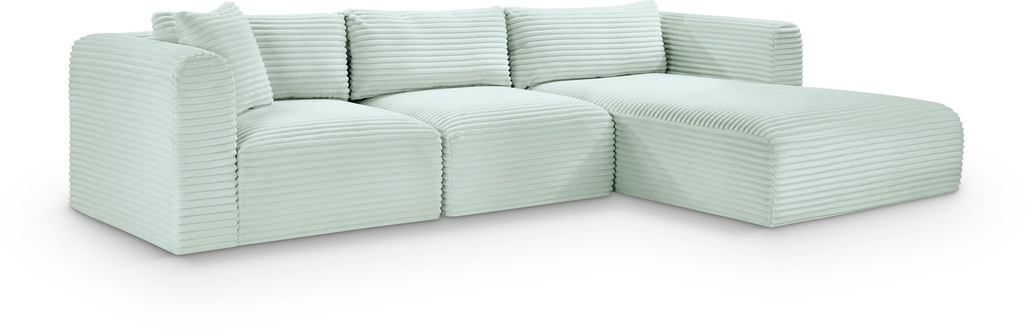 Shaggy 114" Corduroy Performance Fabric Upholstered Modular Sectional