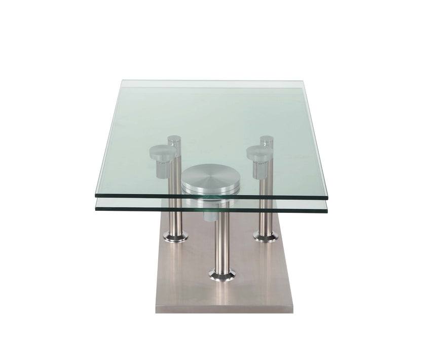 Contemporary Motion Dual Glass Top Cocktail Table 8164-CT