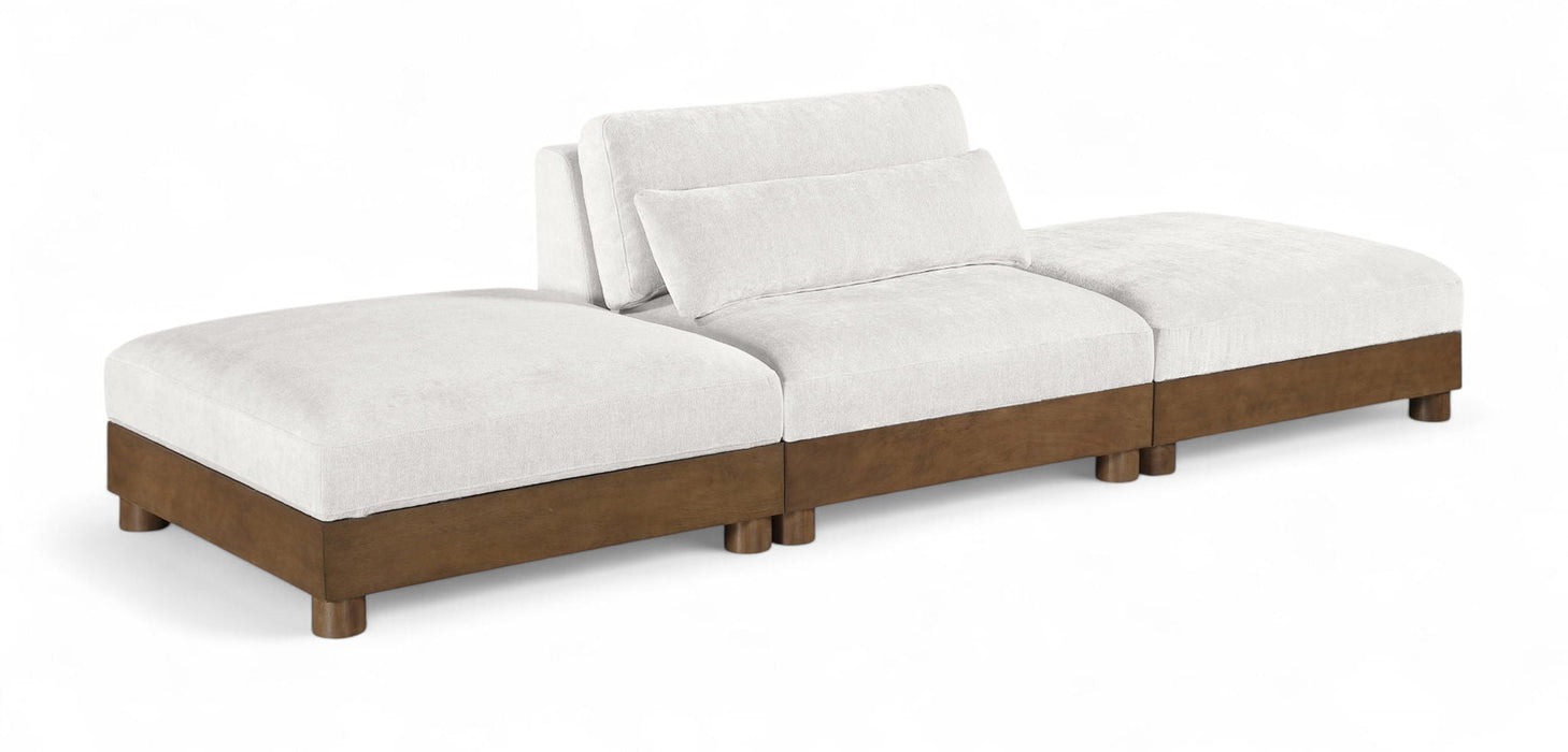 Turin 120" Chenille Fabric Upholstered 3pc. Modular Sofa