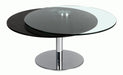 Contemporary Dual Round Top Motion Cocktail Table w/ Glass & Solid Wood Top 8176-CT