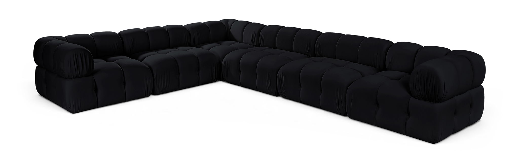 Seccional modular tapizado de terciopelo de alto rendimiento Orin de 148" de 6 piezas