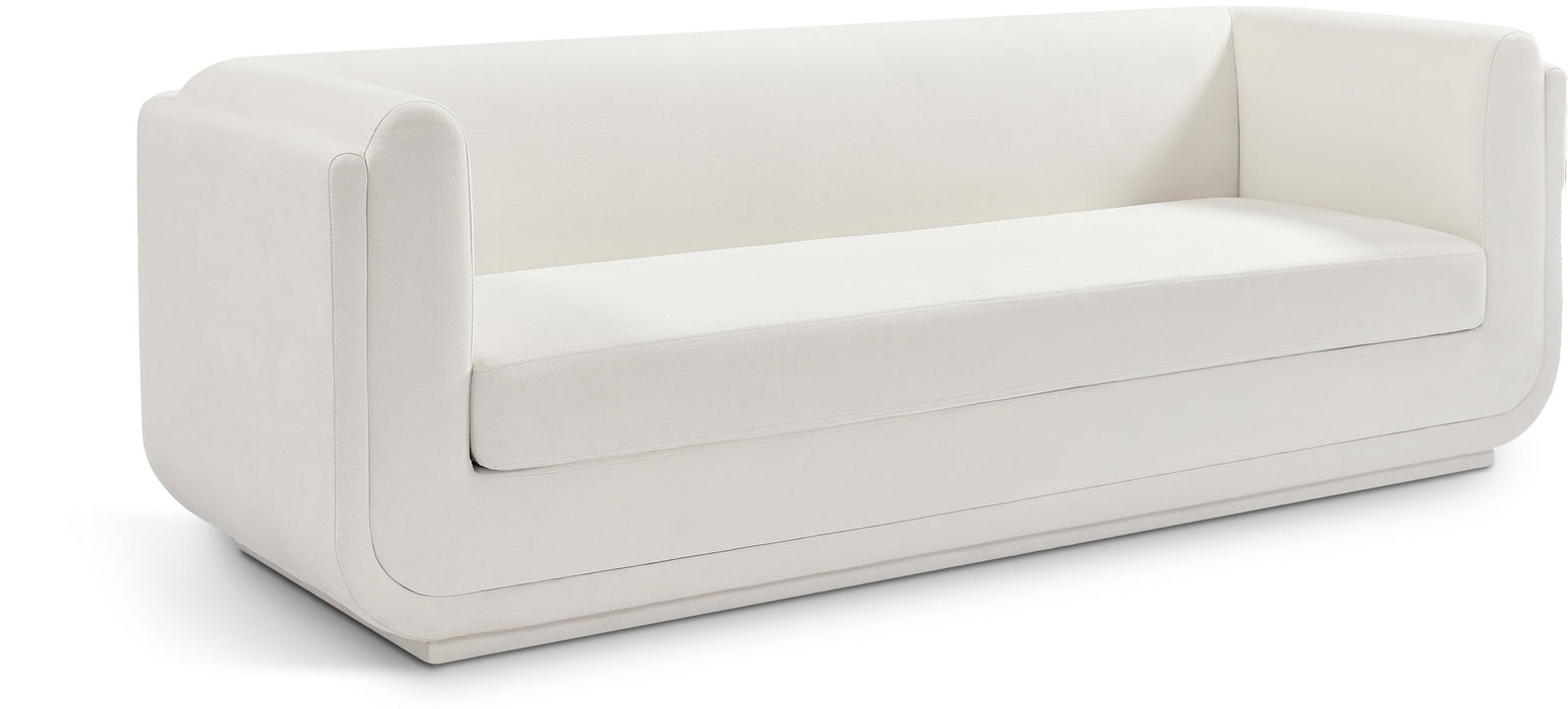 Kimora 86.5" Linen Textured Fabric Upholstered Sofa