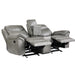 Aram Double Glider Reclining Love Seat with Center Console, Receptacles and USB Ports