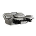 Aram Double Reclining Sofa with Center Drop-Down Cup Holders, Receptacles, Hidden Drawer and USB Ports